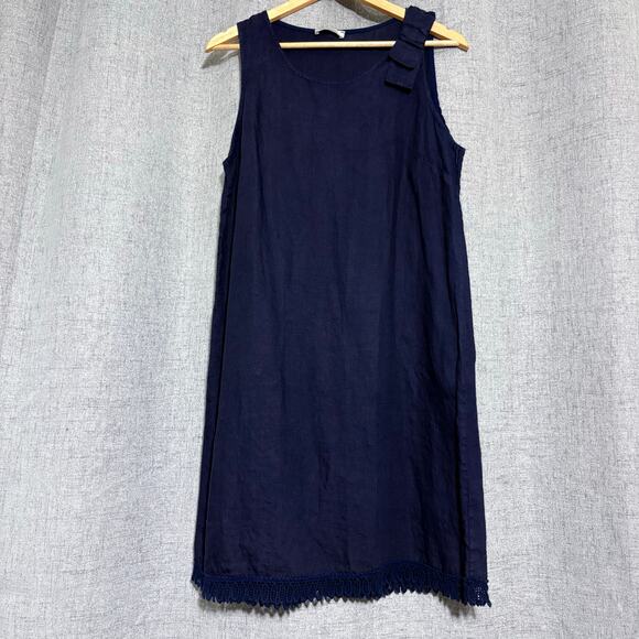 Bella‎ Umbra Tank Dress Women Large Blue Linen Knee Length Summer - Picture 1 of 6